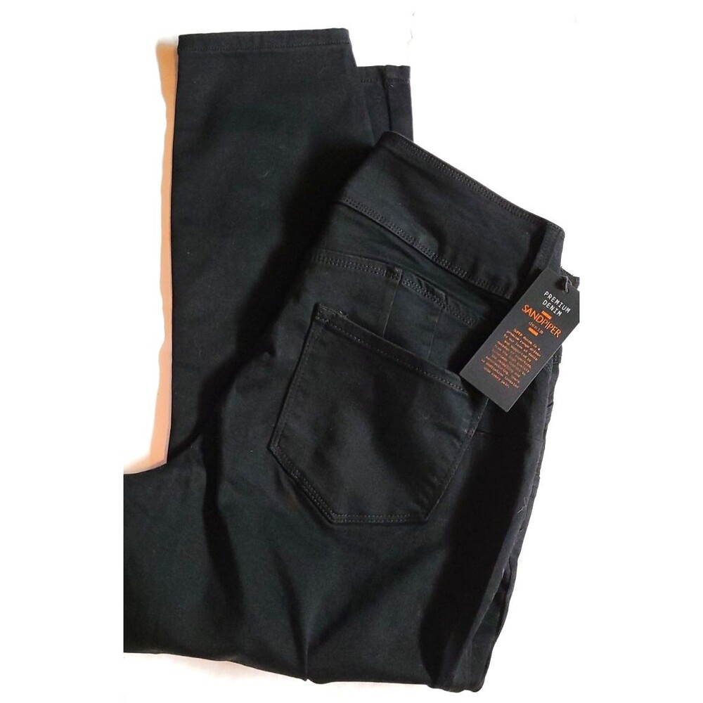 NWT Sandpiper Skinny Jeans pants Black Denim CAPRIS cropped pants sz 28W